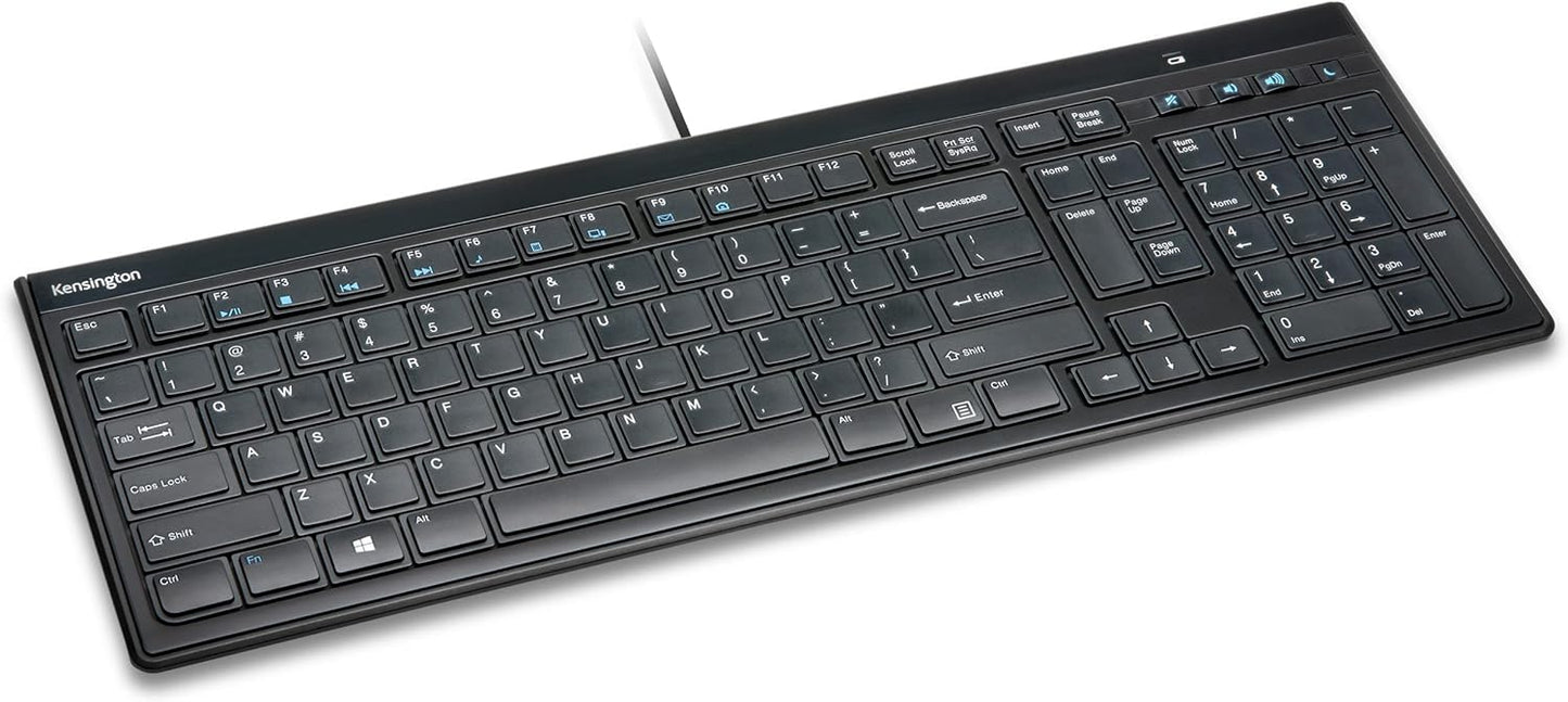 Kensington- wired keyboard for PC, Laptop, Desktop, Computer, notebook. USB Keyboard compatible with Dell, Acer, HP, Samsung and more, with UK layout - Black (1500109)