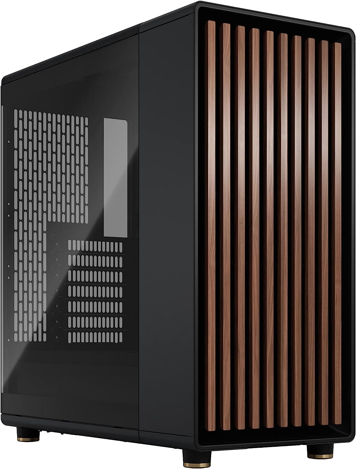 Fractal Design North Chalk White - Wood Oak Front - Mesh Side Panels - Two 140mm Aspect PWM Fans Included - Type C USB - ATX Airflow Mid Tower PC Gaming Case