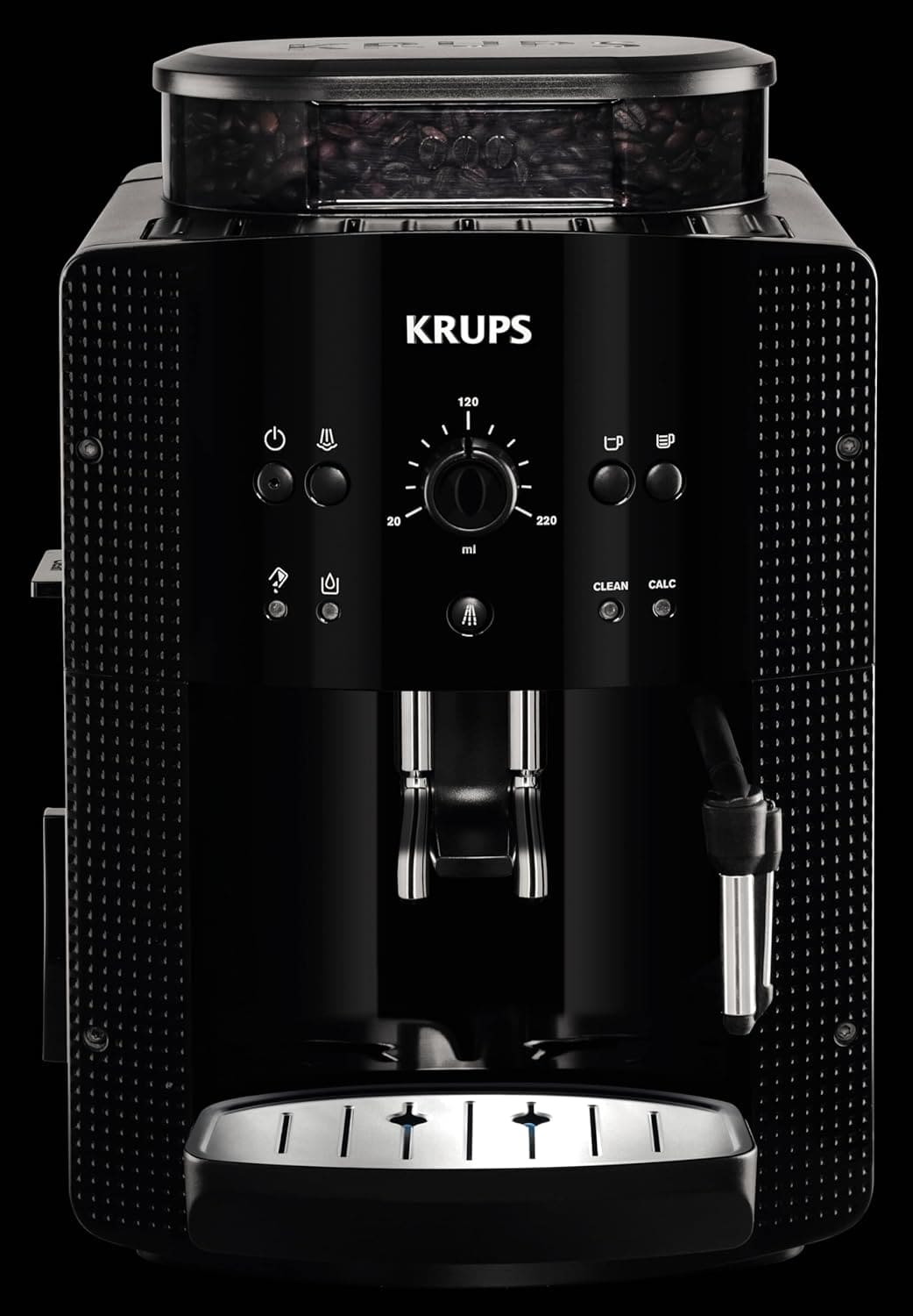 KRUPS Arabica Digital Automatic Coffee Machine, Bean to Cup, Espresso & Cappuccino Maker, 1.7 litre Water Tank, Silver, EA817840