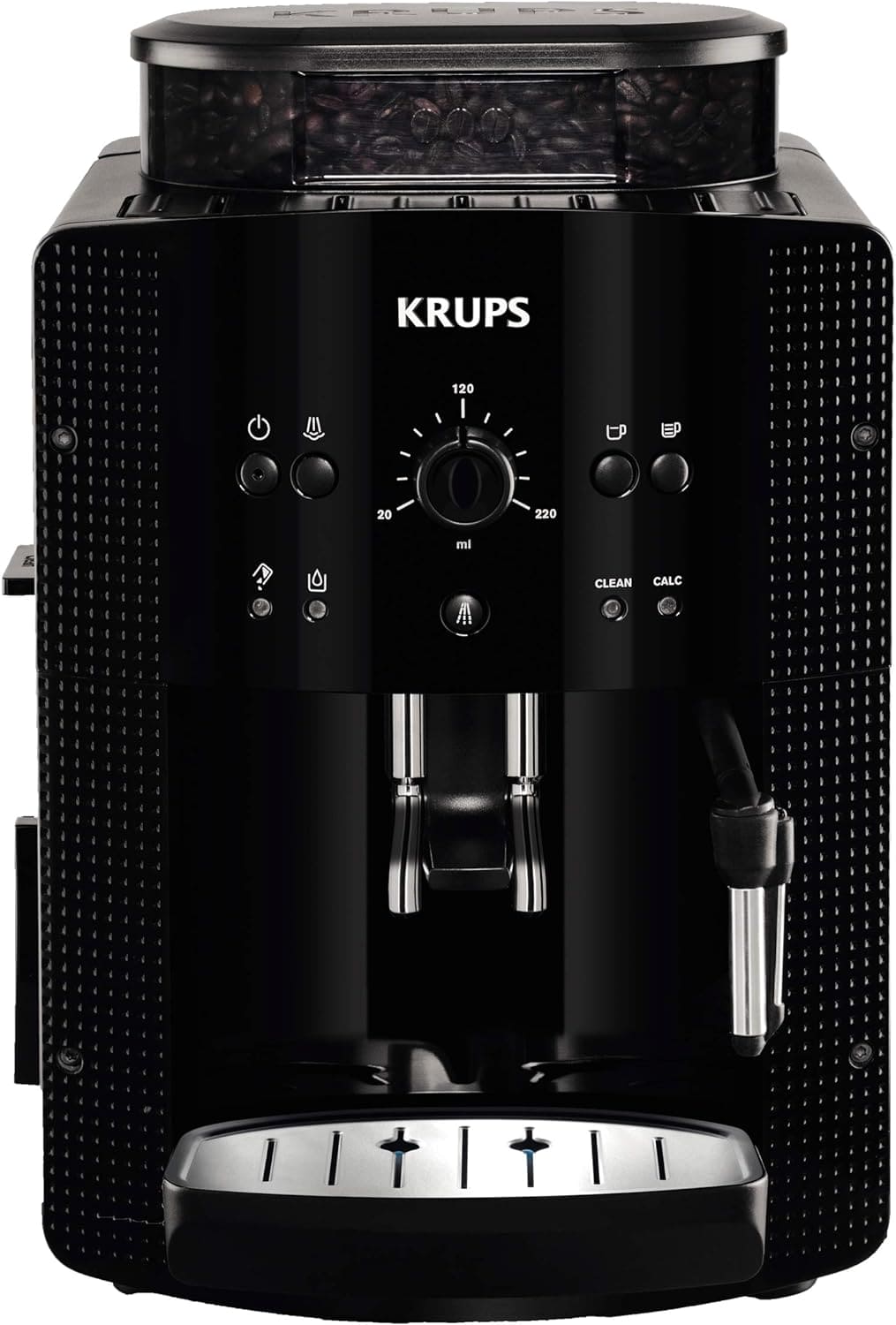 KRUPS Arabica Digital Automatic Coffee Machine, Bean to Cup, Espresso & Cappuccino Maker, 1.7 litre Water Tank, Silver, EA817840