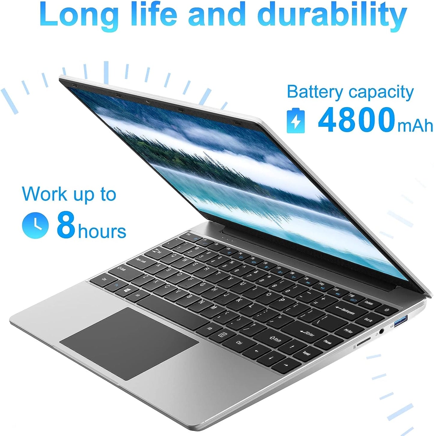 jumper 14 inch Laptop, 12GB RAM 256GB SSD, Intel Celeron Processor J4105 Up to 2.5GHz, 1080P IPS FHD Display, 2.4/5G WiFi, USB 3.0, UK Keyboard Film.