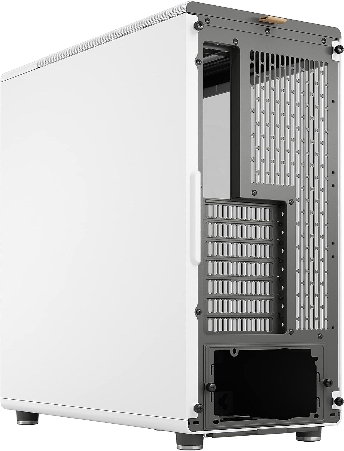 Fractal Design North Chalk White - Wood Oak Front - Mesh Side Panels - Two 140mm Aspect PWM Fans Included - Type C USB - ATX Airflow Mid Tower PC Gaming Case