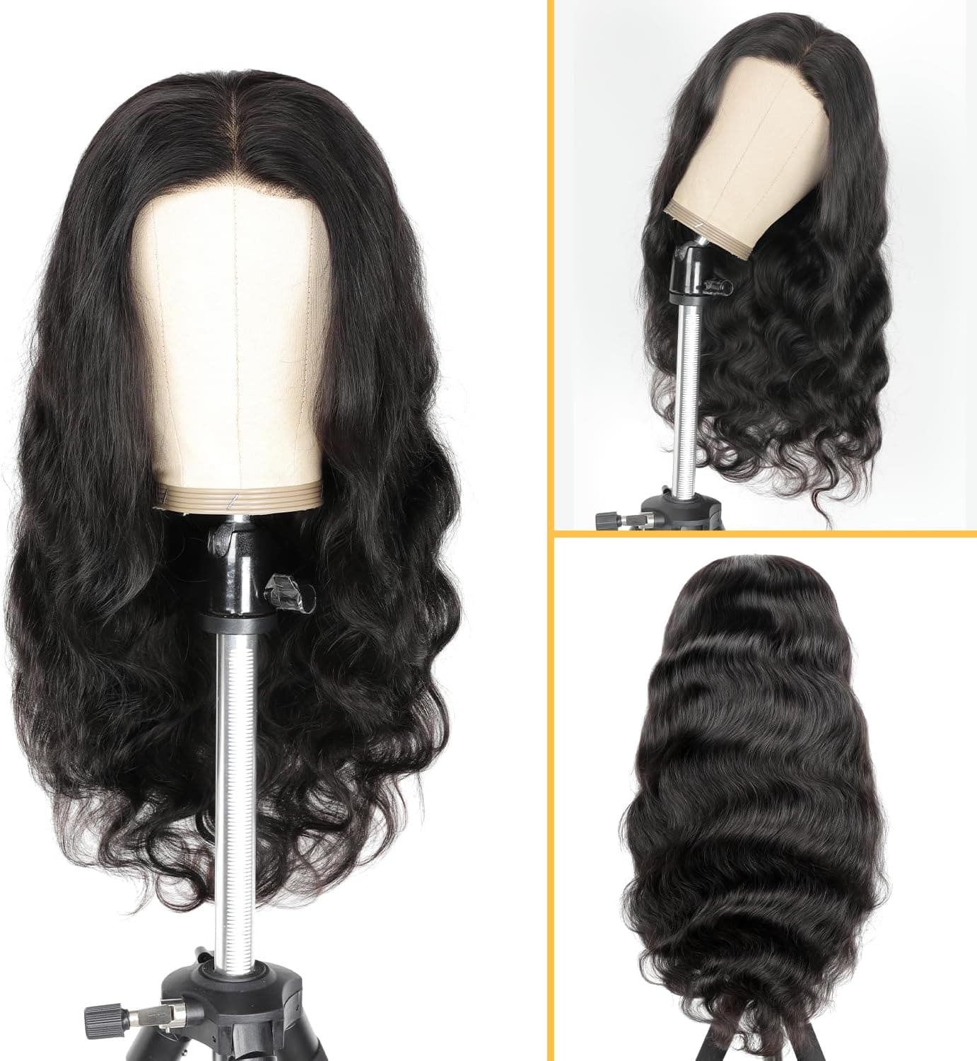 Human Hair Glueless Wig Body Wave Wear And Go Pre Plucked Natural Hairline Wig Pre-cut 4x4 HD Lace Front Wig For Beginners Friendly 180% Density 12inch.