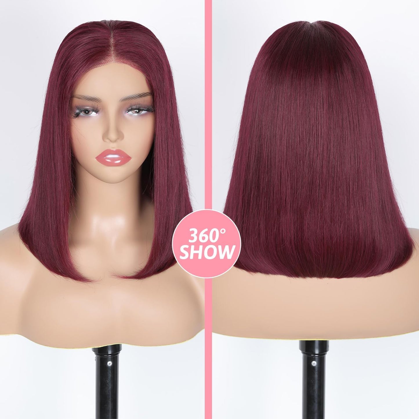 HD Lace Glueless Wig Wear and Go Brazilian Straight Lace Wigs For Women ShowJarlly No Glue 5x5 Lace Pre Cut Wig Human Hair Wigs chocolate brown mixed honey blonde wig 180% Density 18 Inch 4/27