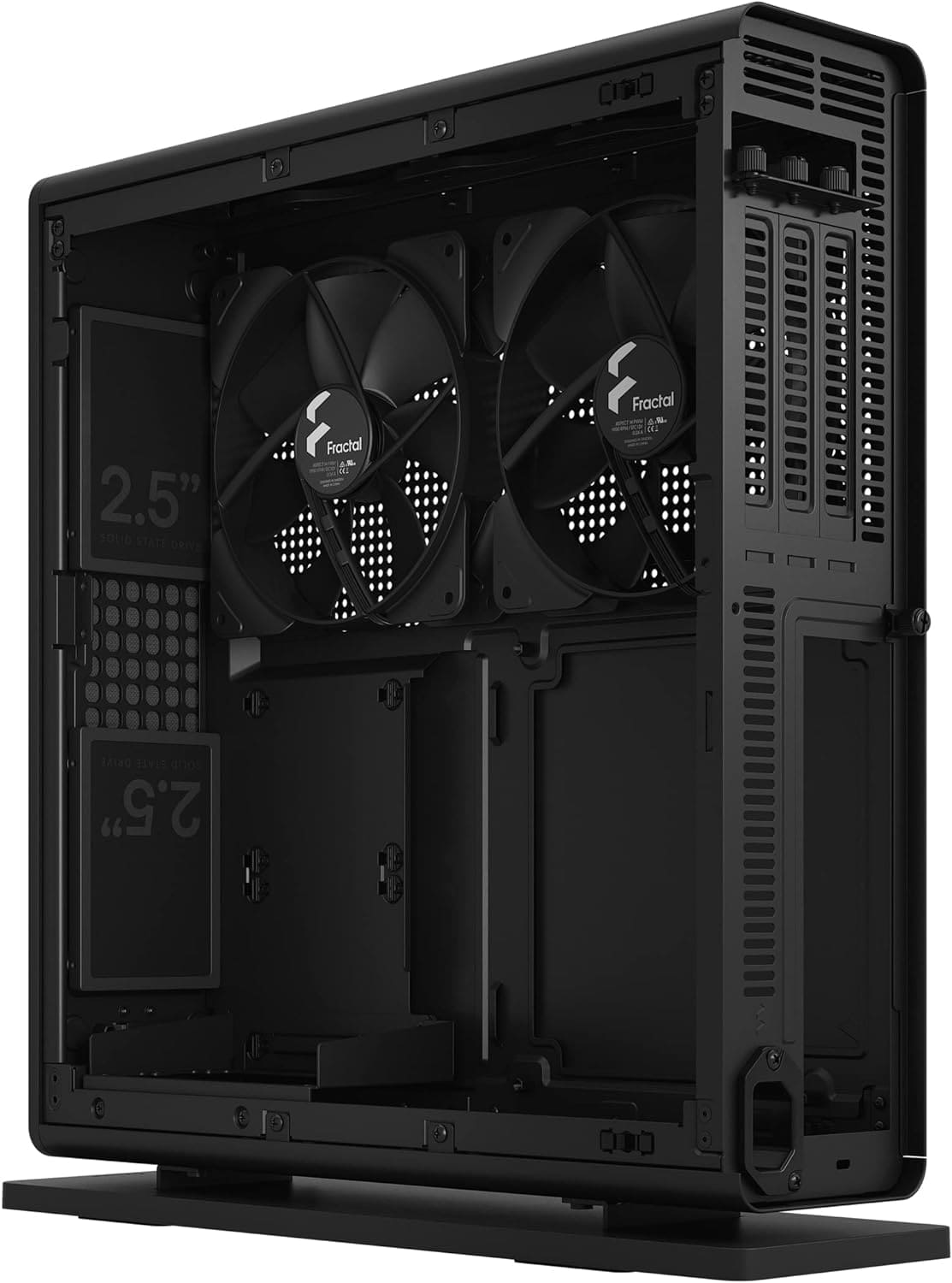 Fractal Design Ridge Black - PCIe 4.0 riser card included - 2x 140mm PWM Aspect fans included - Type C USB - m-ITX PC Gaming Case