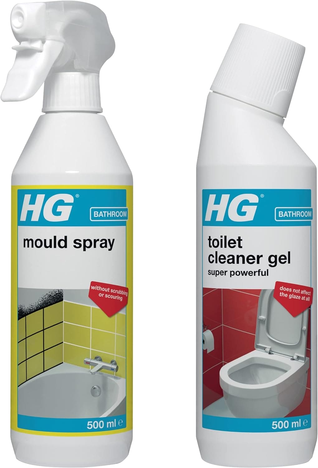 HG Mould Spray, Effective Mould Spray & Mildew Cleaner, Removes Mouldy Stains From Walls, Tiles, Silicone Seals & More - 500ml