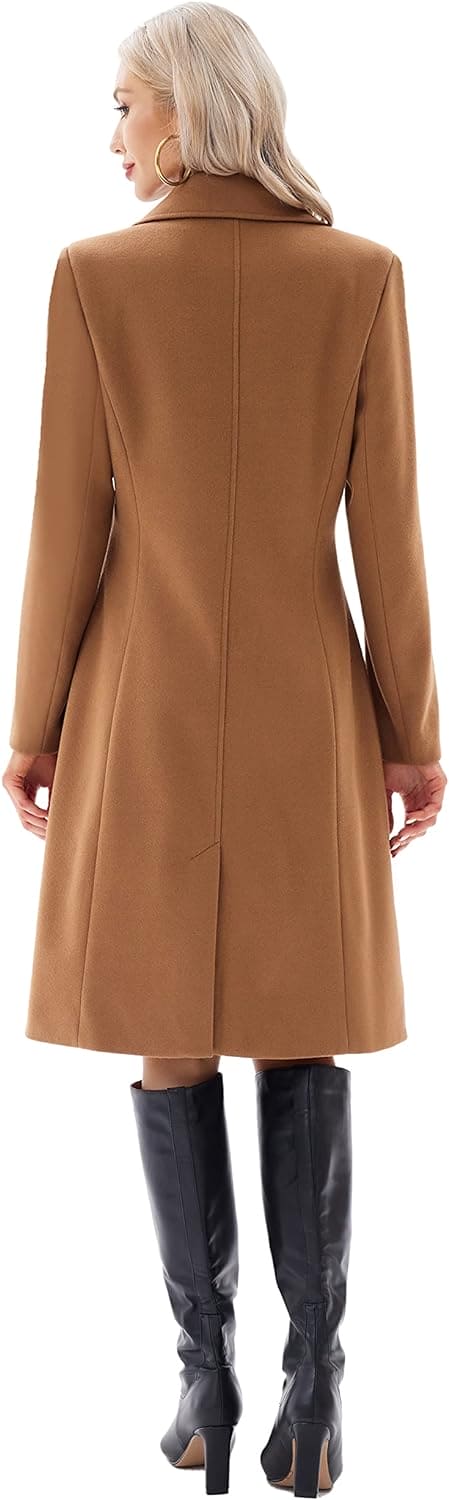 GRACE KARIN Winter Coats for Women UK Warm Long Duffel Coats Double Breasted Chunky Jackets