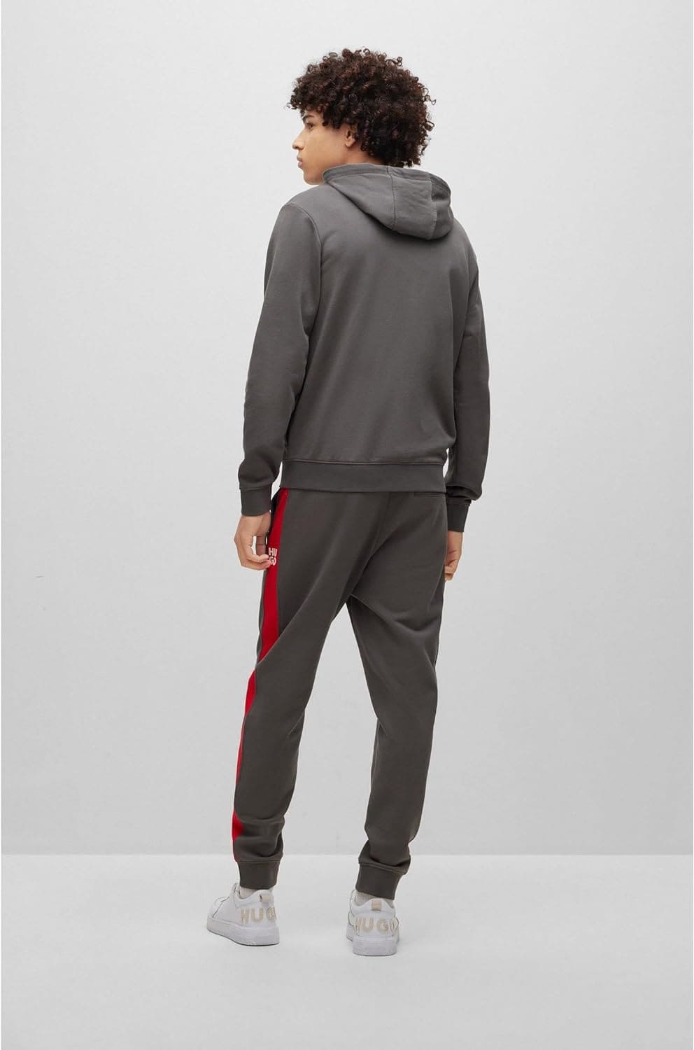 HUGO Mens TracksuDapieDoaky IN Cotton-terry tracksuit with stripes and stacked logos