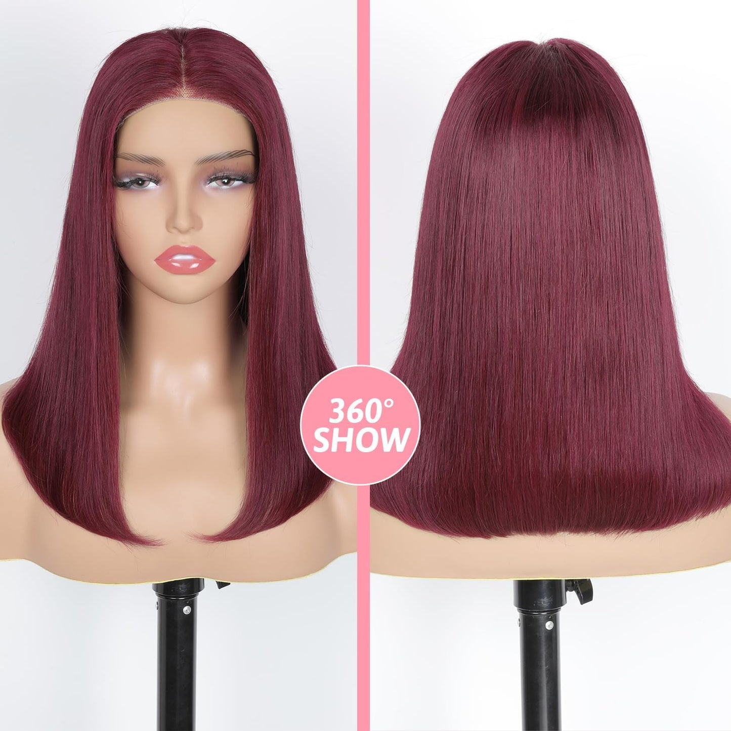 HD Lace Glueless Wig Wear and Go Brazilian Straight Lace Wigs For Women ShowJarlly No Glue 5x5 Lace Pre Cut Wig Human Hair Wigs chocolate brown mixed honey blonde wig 180% Density 18 Inch 4/27