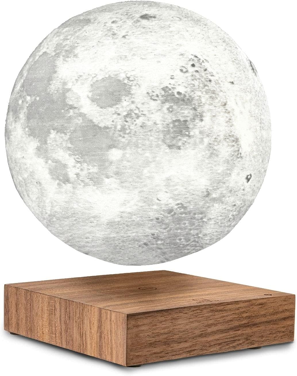 Gingko Design 3D Printed Levitating Smart LED Moon Lamp, 3 Colour Modes, Mains Adaptor Included, Packed in Premium Gift Box, 50000 Hours LED Life Span, Touch Control Button (White Ash)