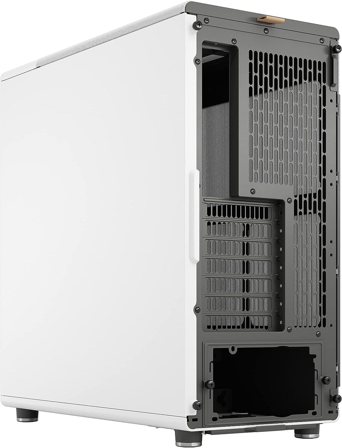 Fractal Design North Chalk White - Wood Oak Front - Mesh Side Panels - Two 140mm Aspect PWM Fans Included - Type C USB - ATX Airflow Mid Tower PC Gaming Case