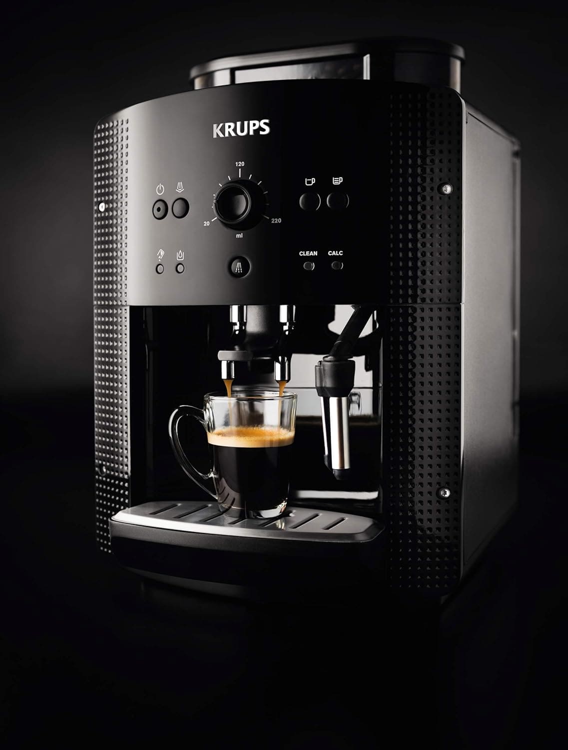 KRUPS Arabica Digital Automatic Coffee Machine, Bean to Cup, Espresso & Cappuccino Maker, 1.7 litre Water Tank, Silver, EA817840