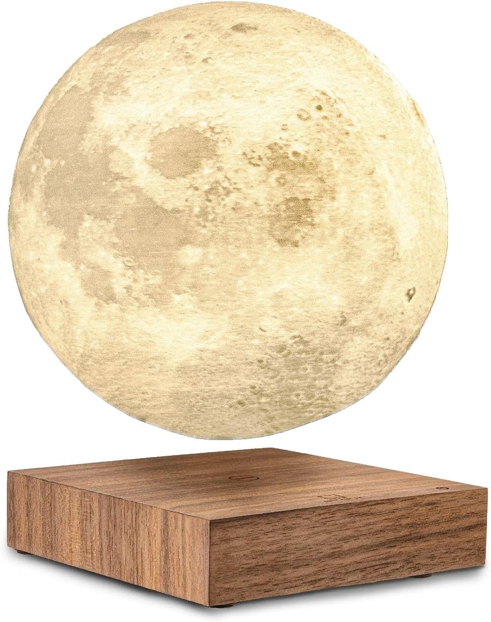 Gingko Design 3D Printed Levitating Smart LED Moon Lamp, 3 Colour Modes, Mains Adaptor Included, Packed in Premium Gift Box, 50000 Hours LED Life Span, Touch Control Button (White Ash)