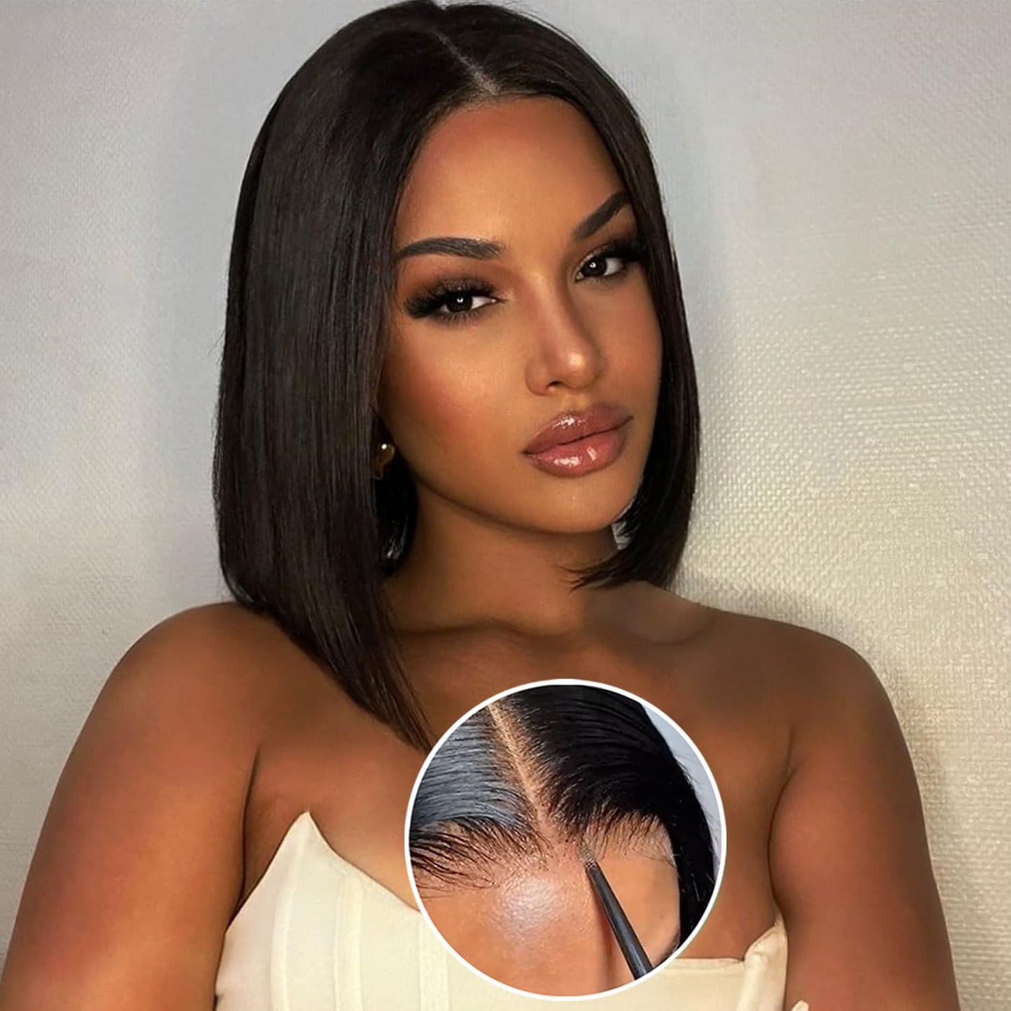 HD Lace Glueless Wig Wear and Go Brazilian Straight Lace Wigs For Women ShowJarlly No Glue 5x5 Lace Pre Cut Wig Human Hair Wigs chocolate brown mixed honey blonde wig 180% Density 18 Inch 4/27