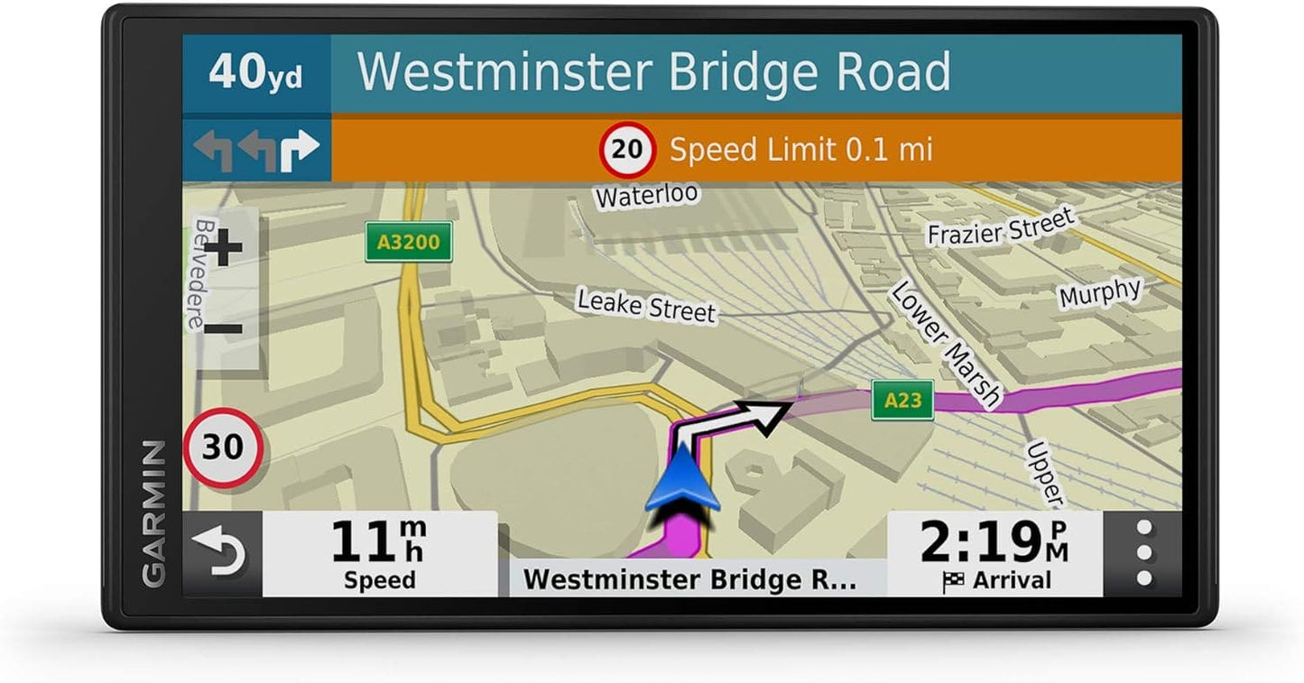 Garmin DriveSmart 55 MT-S 5.5 Inch Sat Nav with Edge to Edge Display, Map Updates for UK and Ireland, Live Traffic, Bluetooth Hands-free Calling and Driver Alerts