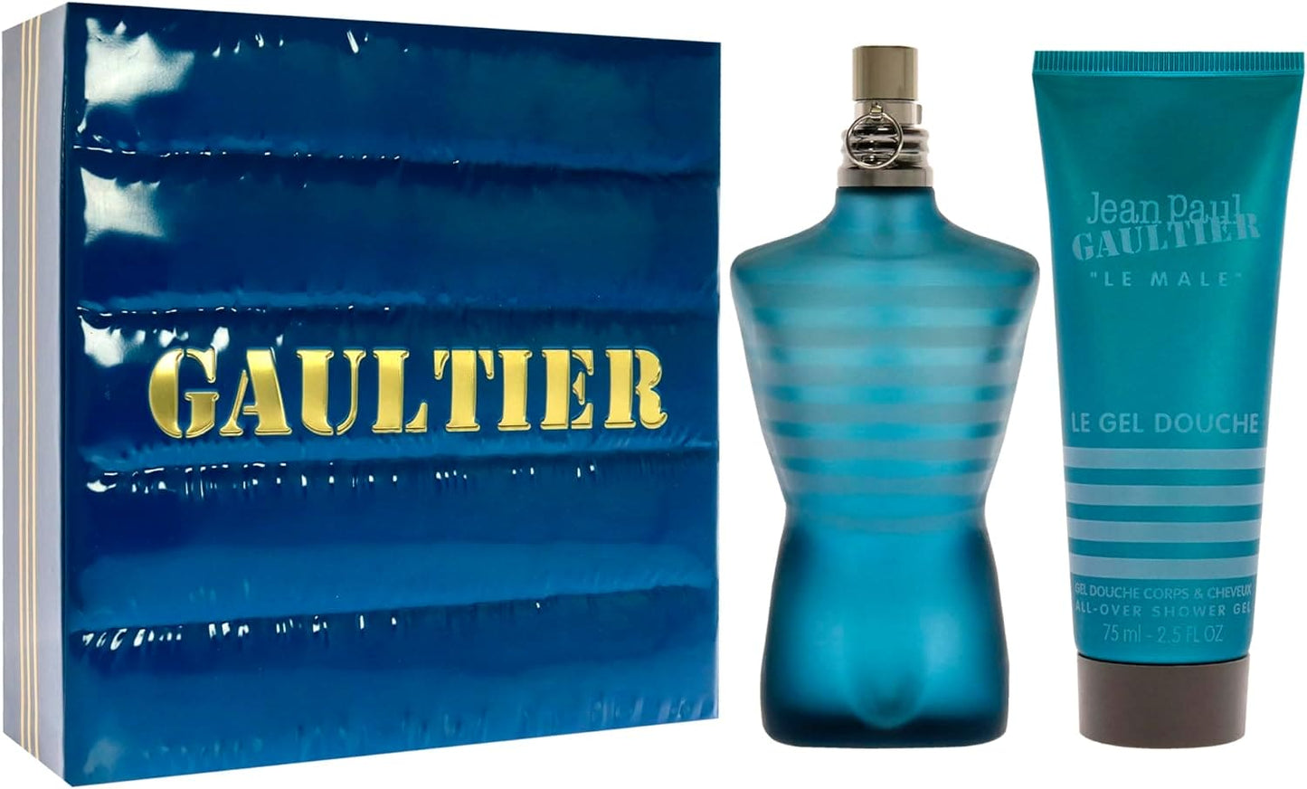 Jean Paul Gaultier Le Male For Men 2 Pc Gift Set 4.2oz EDT Spray, 2.5oz All-Over Shower Gel