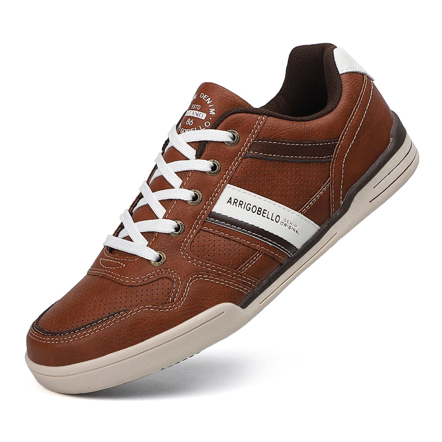 TARELO Trainers Men's Shoes Classic Sneaker Brown 7