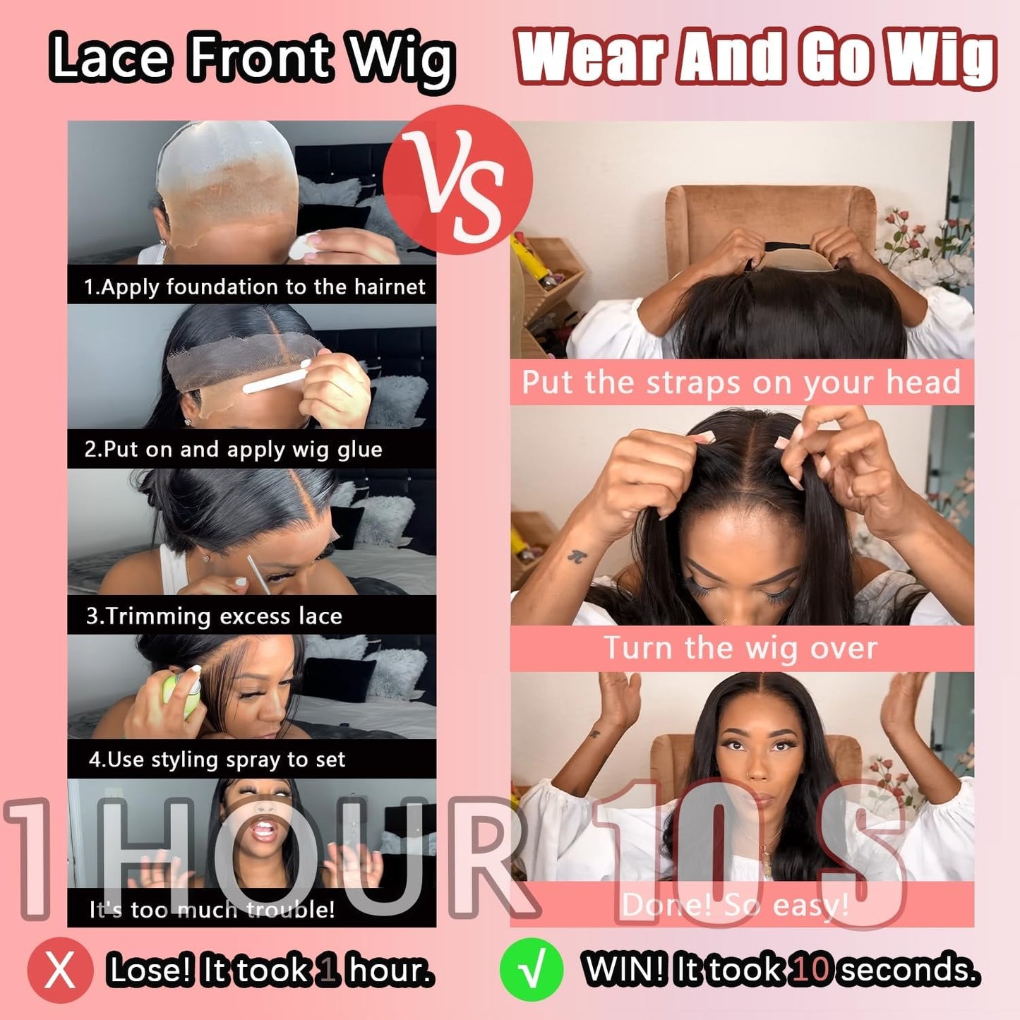 HD Lace Glueless Wig Wear and Go Brazilian Straight Lace Wigs For Women ShowJarlly No Glue 5x5 Lace Pre Cut Wig Human Hair Wigs chocolate brown mixed honey blonde wig 180% Density 18 Inch 4/27