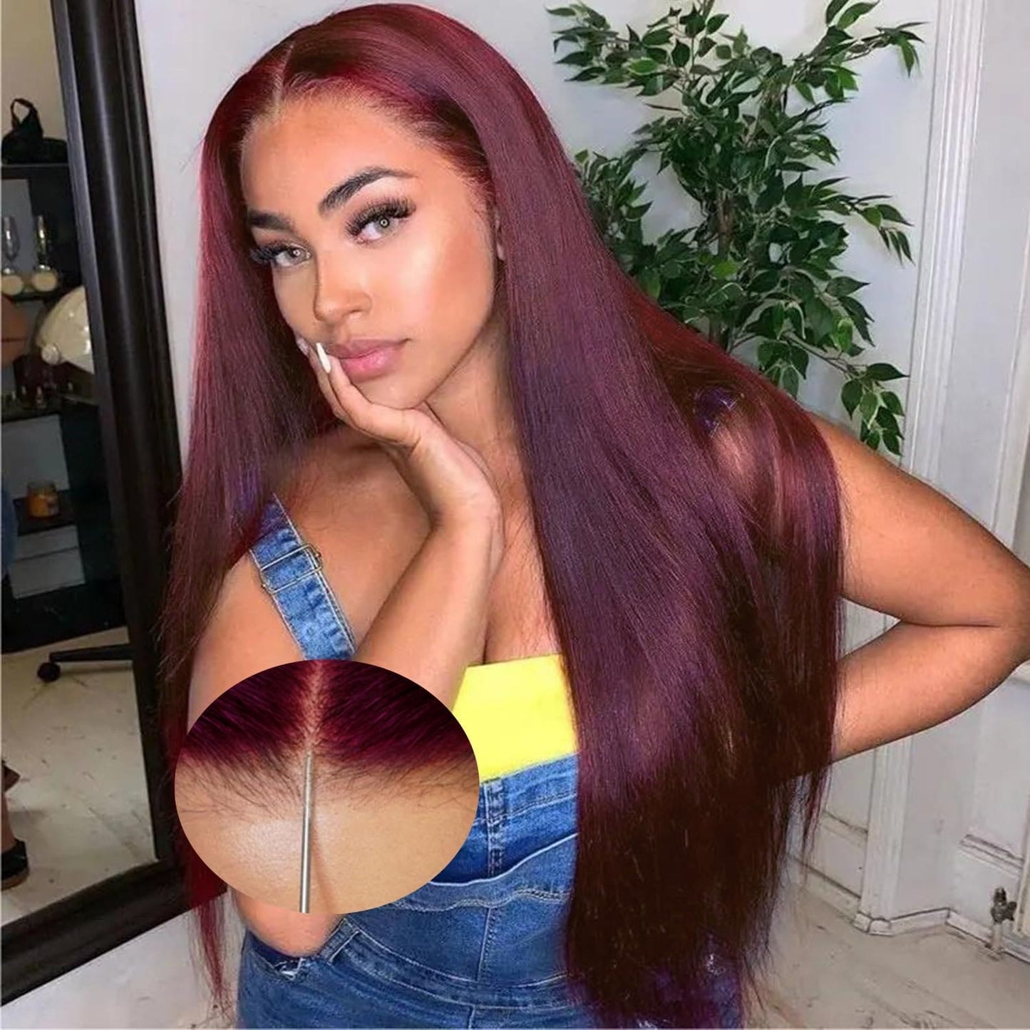 HD Lace Glueless Wig Wear and Go Brazilian Straight Lace Wigs For Women ShowJarlly No Glue 5x5 Lace Pre Cut Wig Human Hair Wigs chocolate brown mixed honey blonde wig 180% Density 18 Inch 4/27