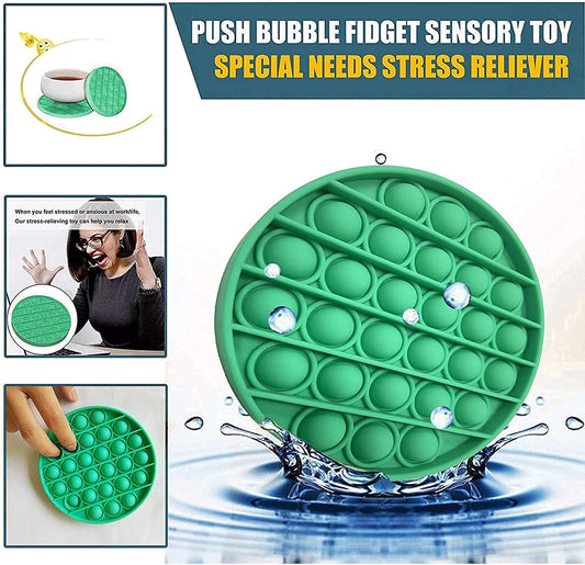 WAUM Fidget Toy, Pop It, Bubble Popper, Push Popper, Fiddle Toy, Fidget Stress Anxiety Relief Toys, A push pop bubble sensory fidget toy for Kids, Adults, ADHD Autism Special Needs Relaxation (Green)