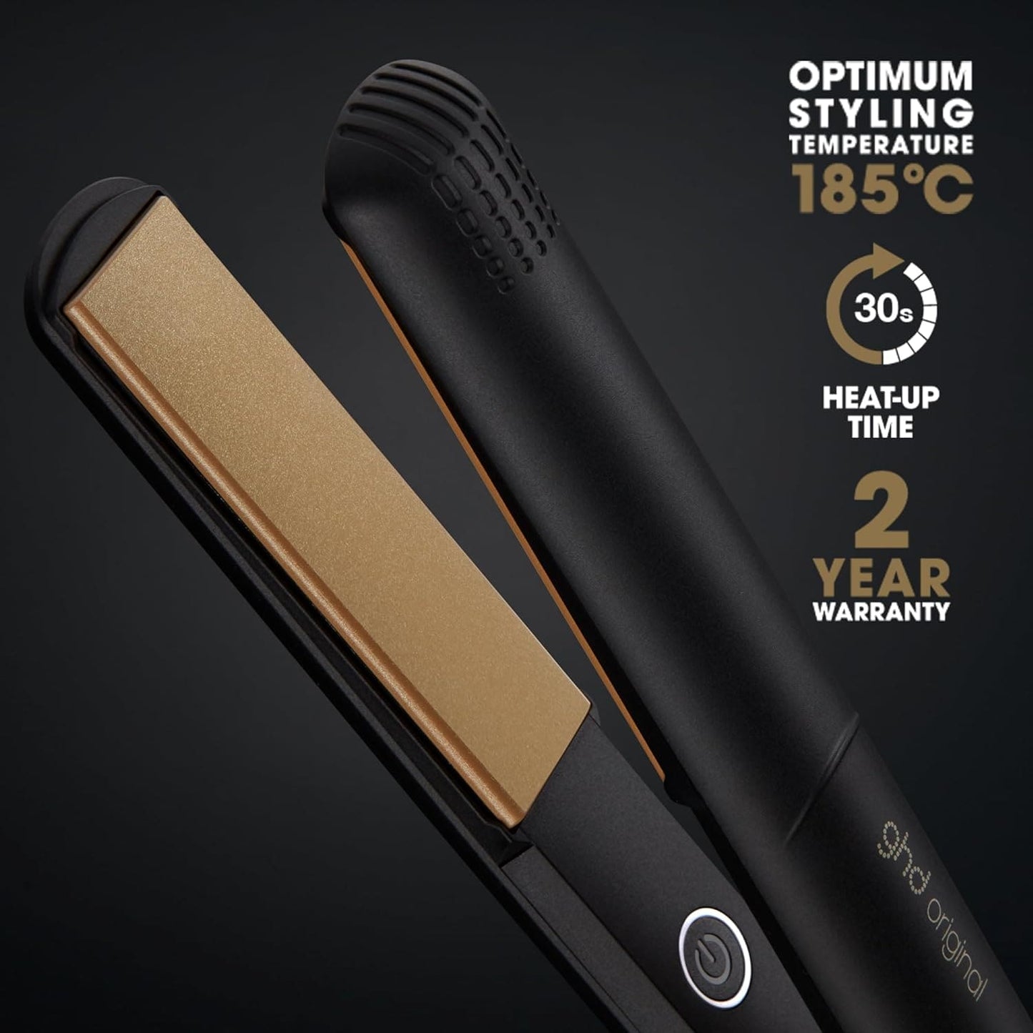 ghd Original - Hair Straightener, Iconic Ceramic Floating Plates with Smooth Gloss Coating for Lasting Results with No Extreme Heat, 30 Second Heat Up Time