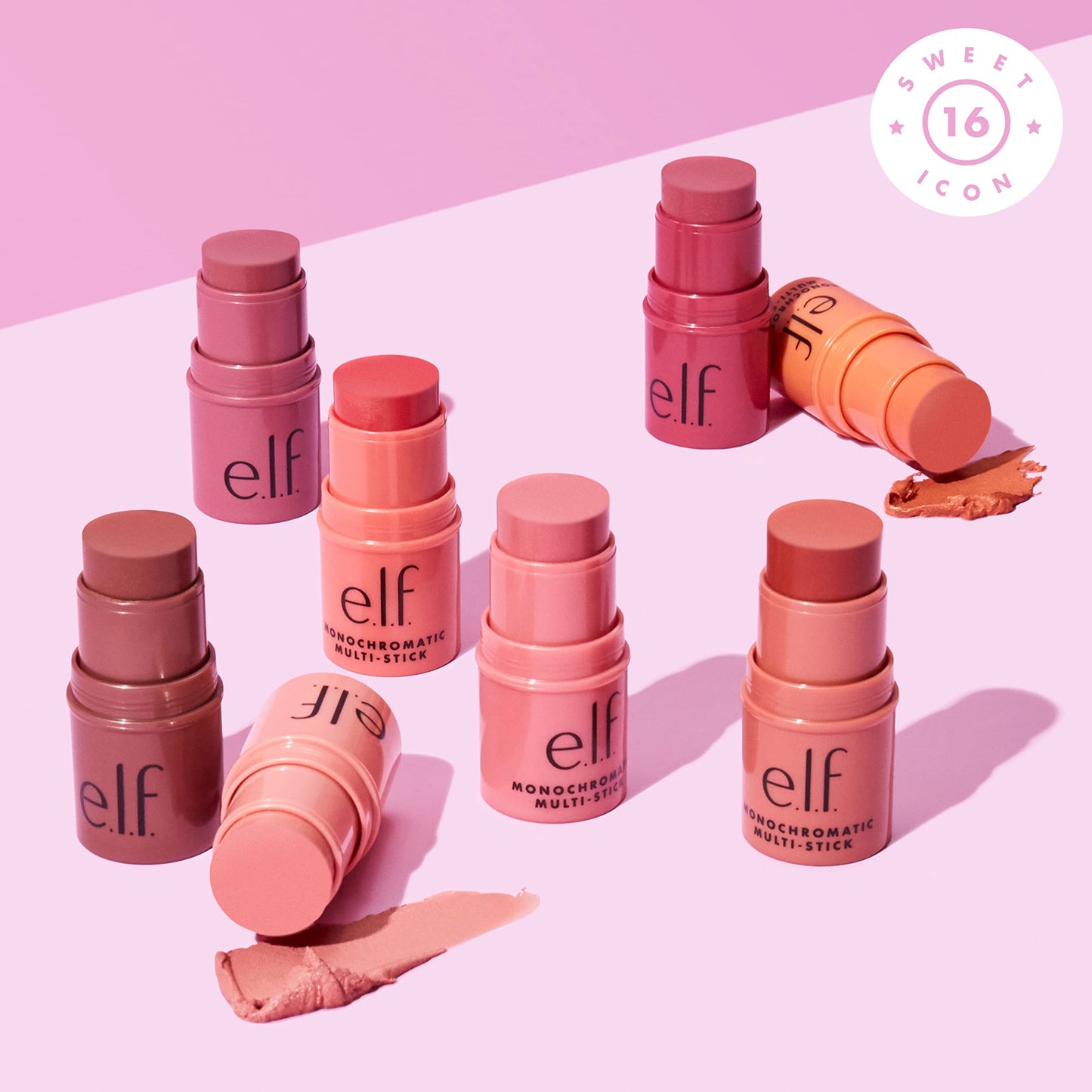 e.l.f. Monochromatic Multi Stick, Creamy, Lightweight, Versatile, Luxurious, Adds Shimmer, Easy To Use On The Go, Blends Effortlessly, Dazzling Peony 4.4g, 81346