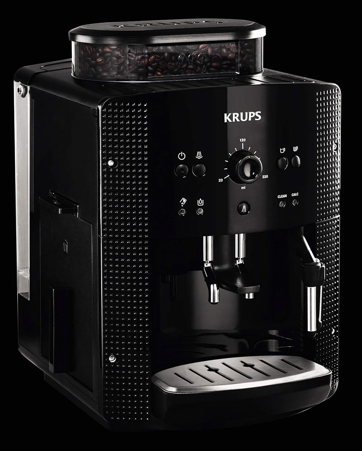 KRUPS Arabica Digital Automatic Coffee Machine, Bean to Cup, Espresso & Cappuccino Maker, 1.7 litre Water Tank, Silver, EA817840