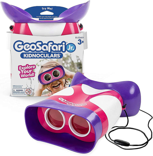 Learning Resources GeoSafari Jr. Kidnoculars Pink Binoculars For Toddlers & Kids, Gift for Toddlers Ages 3+, Childrens Binoculars, Outdoor Play, EYFS Outdoor Resources.