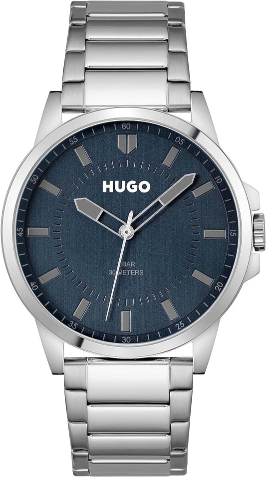 HUGO Analogue Quartz Watch for Men with Silver Stainless Steel Bracelet - 1530186