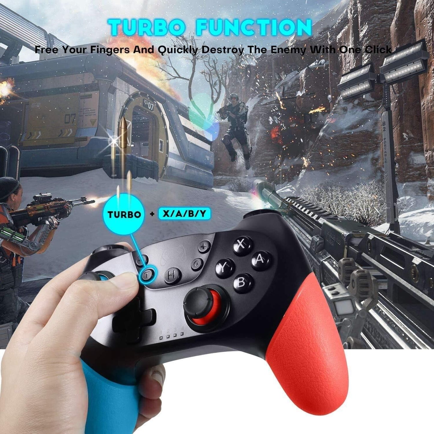 Zexrow Switch Controller Wireless Switch Pro Controller Gamepad Joypad for Switch Console and PC Supports Gyro Axis and Dual Vibration