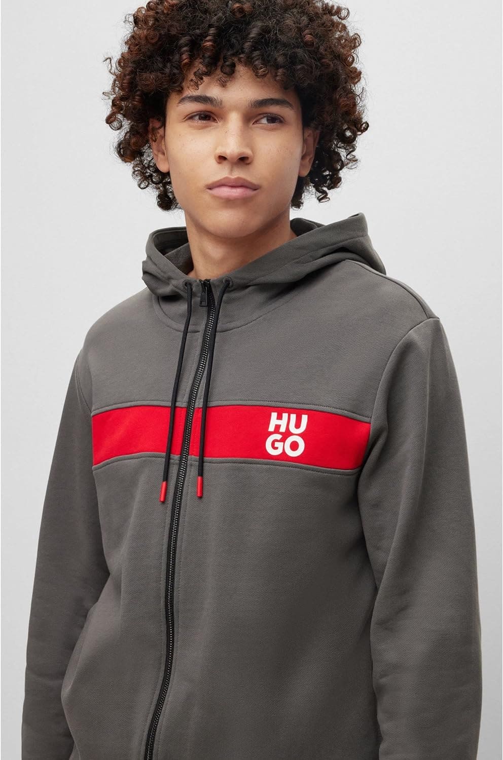 HUGO Mens TracksuDapieDoaky IN Cotton-terry tracksuit with stripes and stacked logos