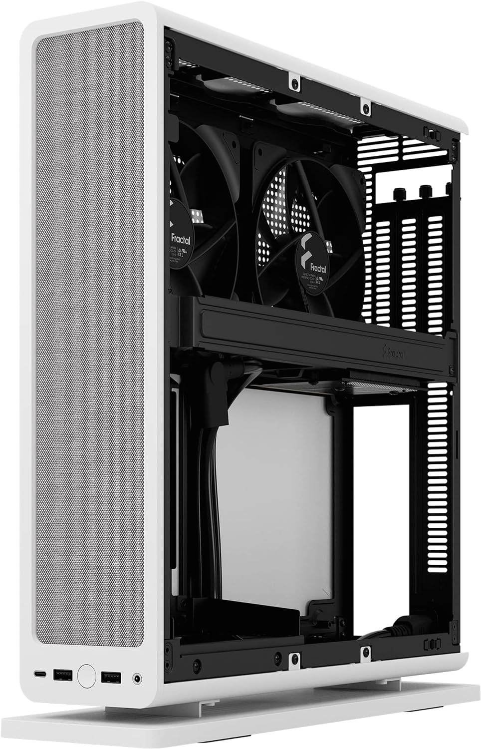 Fractal Design Ridge Black - PCIe 4.0 riser card included - 2x 140mm PWM Aspect fans included - Type C USB - m-ITX PC Gaming Case