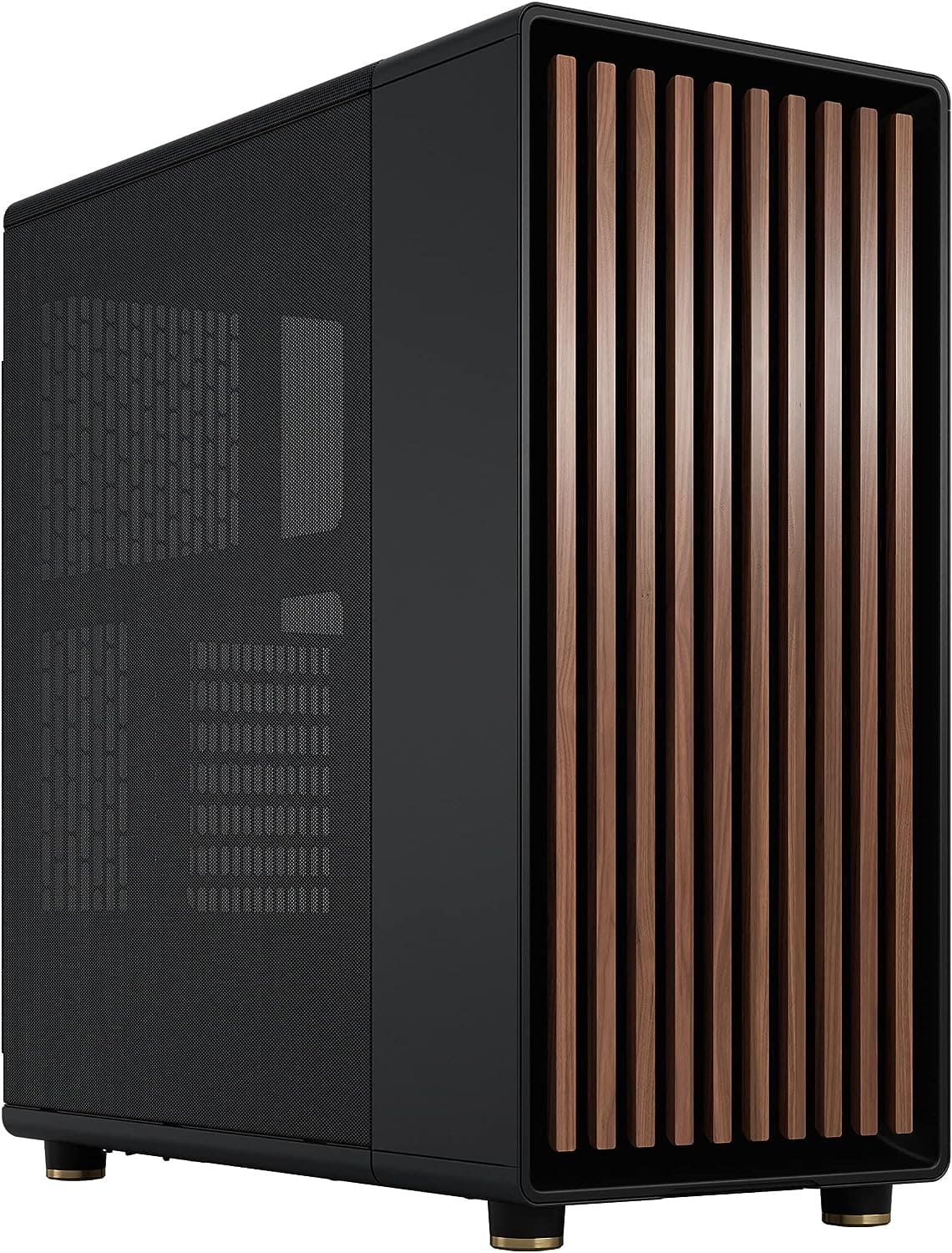 Fractal Design North Chalk White - Wood Oak Front - Mesh Side Panels - Two 140mm Aspect PWM Fans Included - Type C USB - ATX Airflow Mid Tower PC Gaming Case