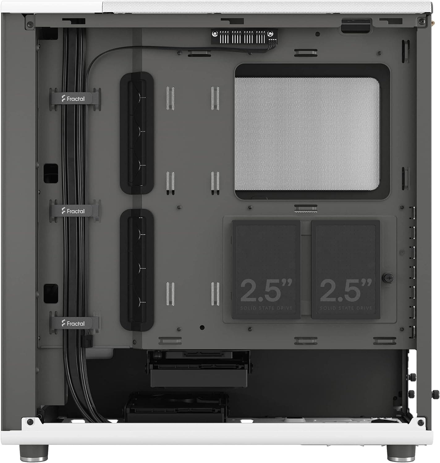 Fractal Design North Chalk White - Wood Oak Front - Mesh Side Panels - Two 140mm Aspect PWM Fans Included - Type C USB - ATX Airflow Mid Tower PC Gaming Case