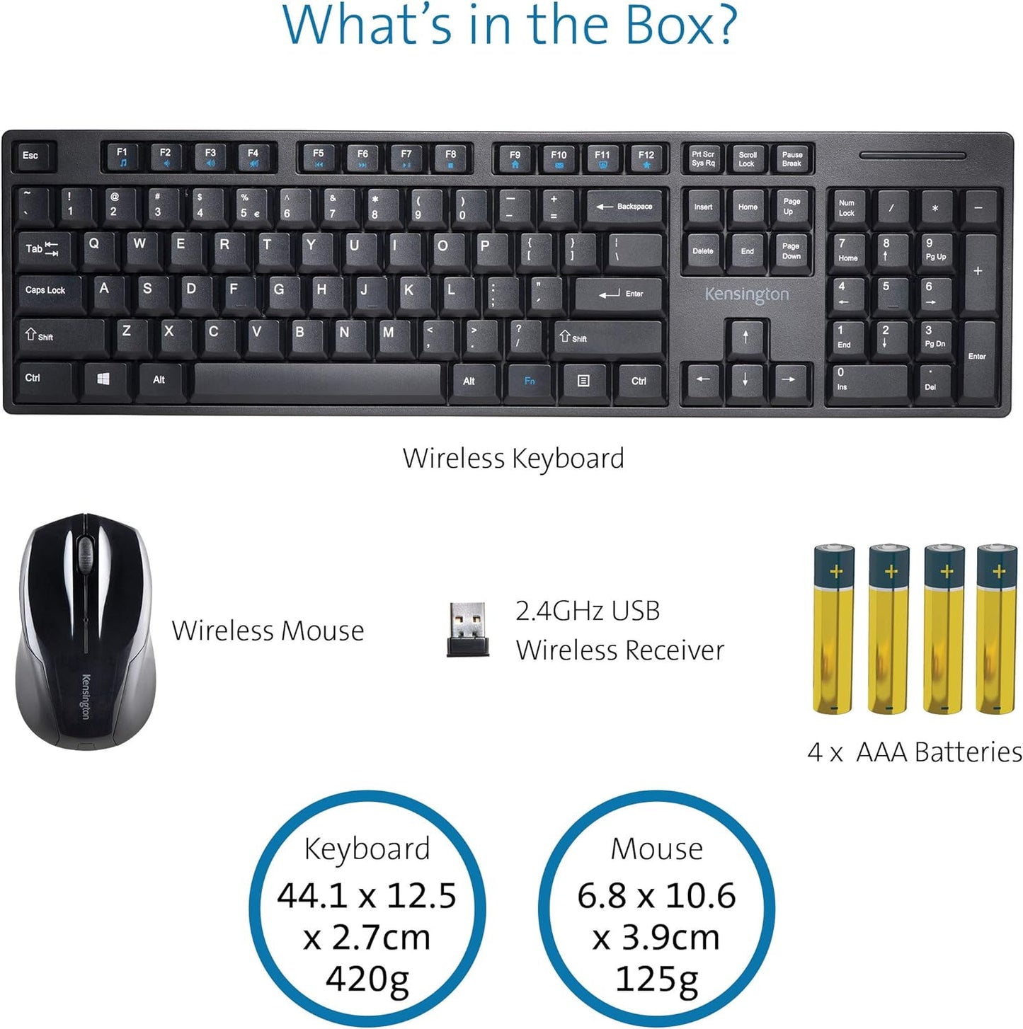 Kensington- wired keyboard for PC, Laptop, Desktop, Computer, notebook. USB Keyboard compatible with Dell, Acer, HP, Samsung and more, with UK layout - Black (1500109)