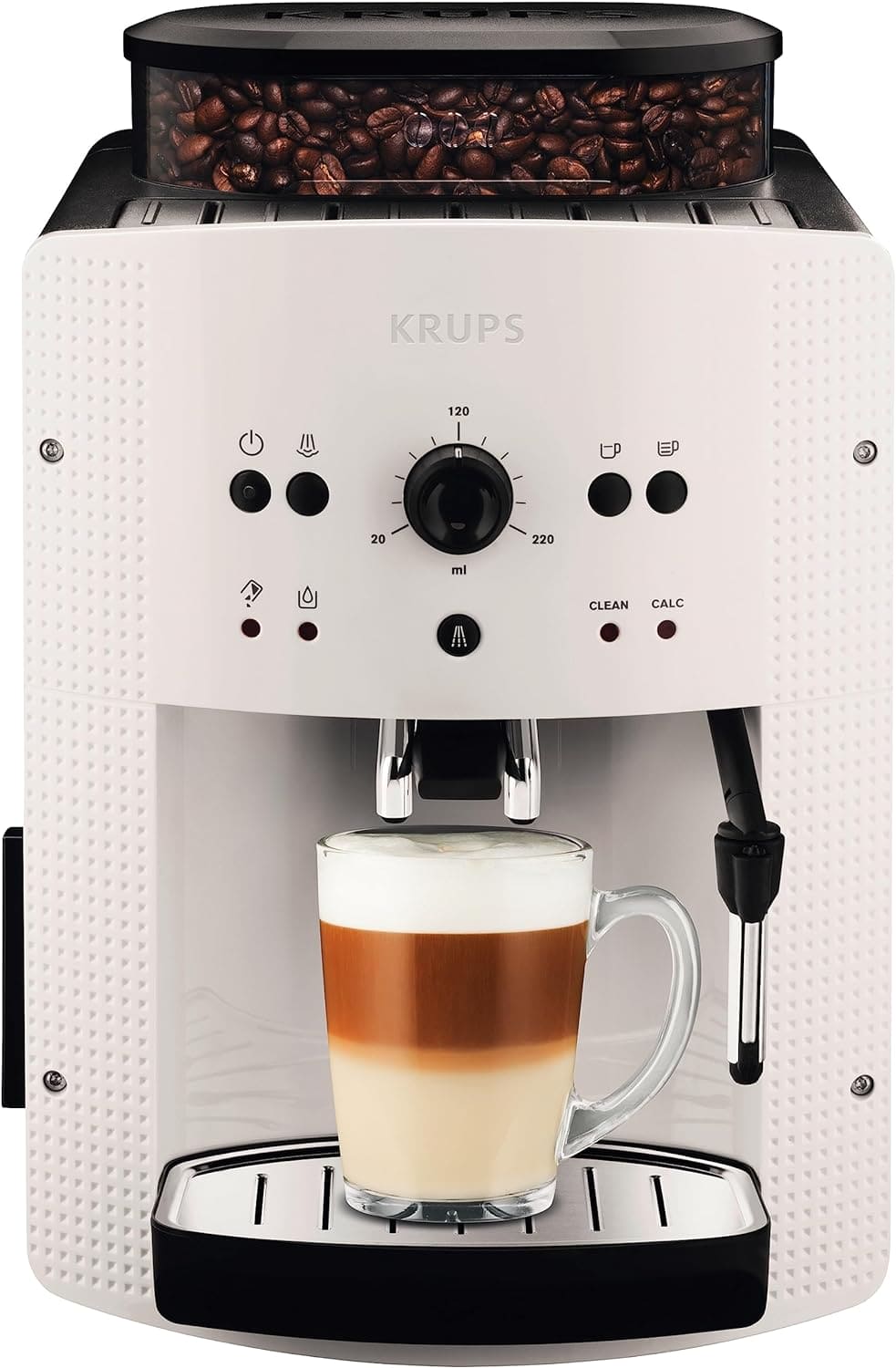 KRUPS Arabica Digital Automatic Coffee Machine, Bean to Cup, Espresso & Cappuccino Maker, 1.7 litre Water Tank, Silver, EA817840