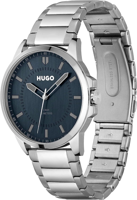 HUGO Analogue Quartz Watch for Men with Silver Stainless Steel Bracelet - 1530186