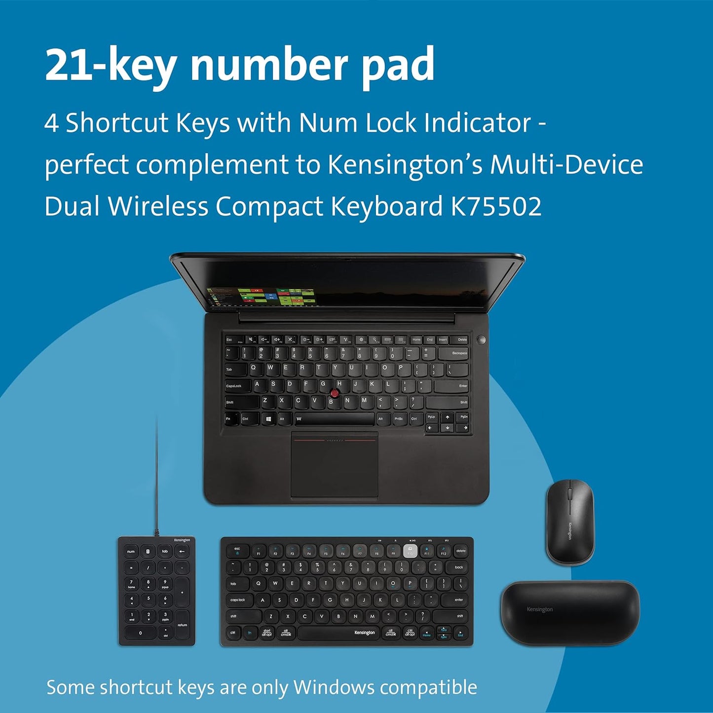 Kensington- wired keyboard for PC, Laptop, Desktop, Computer, notebook. USB Keyboard compatible with Dell, Acer, HP, Samsung and more, with UK layout - Black (1500109)