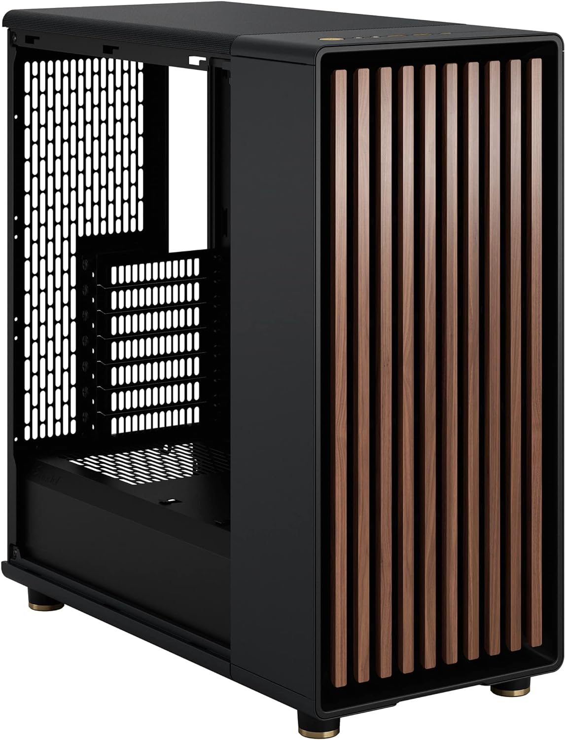 Fractal Design North Chalk White - Wood Oak Front - Mesh Side Panels - Two 140mm Aspect PWM Fans Included - Type C USB - ATX Airflow Mid Tower PC Gaming Case