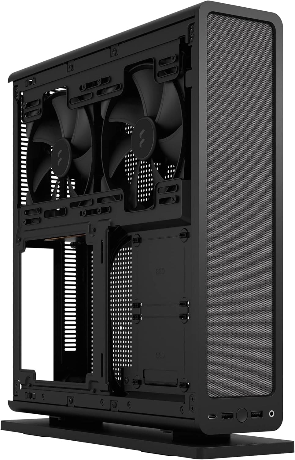 Fractal Design Ridge Black - PCIe 4.0 riser card included - 2x 140mm PWM Aspect fans included - Type C USB - m-ITX PC Gaming Case