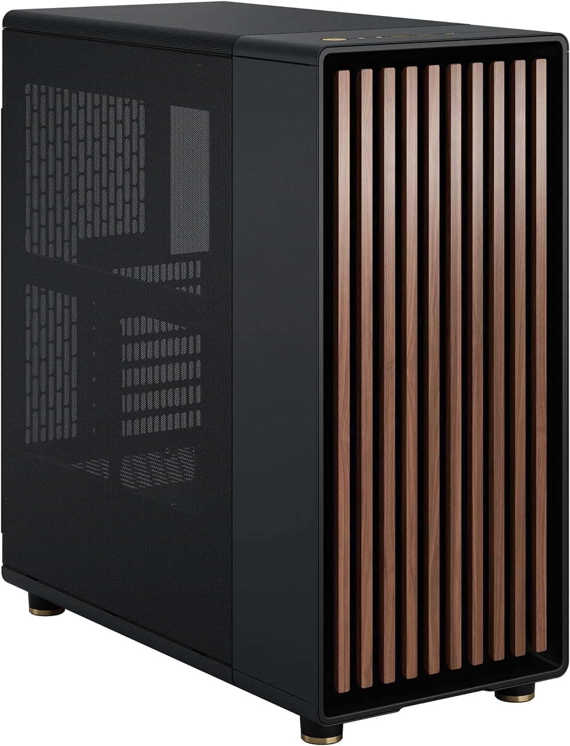 Fractal Design North Chalk White - Wood Oak Front - Mesh Side Panels - Two 140mm Aspect PWM Fans Included - Type C USB - ATX Airflow Mid Tower PC Gaming Case