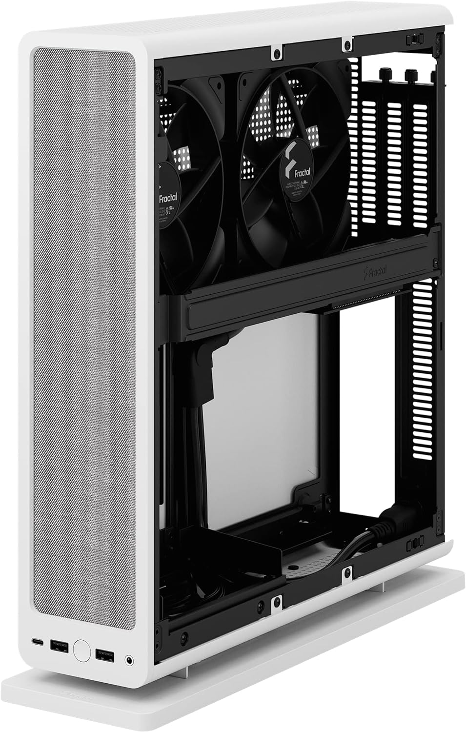 Fractal Design Ridge Black - PCIe 4.0 riser card included - 2x 140mm PWM Aspect fans included - Type C USB - m-ITX PC Gaming Case