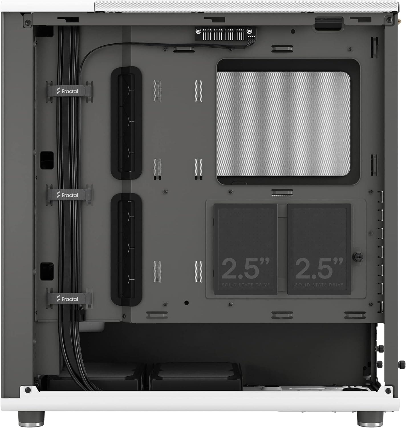 Fractal Design North Chalk White - Wood Oak Front - Mesh Side Panels - Two 140mm Aspect PWM Fans Included - Type C USB - ATX Airflow Mid Tower PC Gaming Case