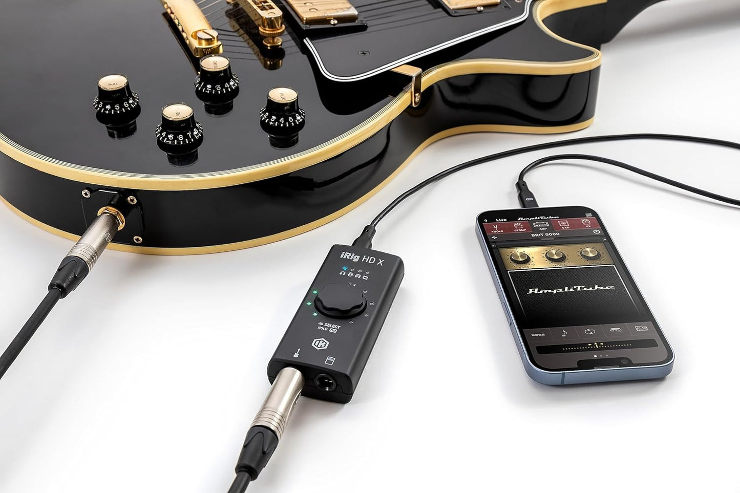 iRig HD X guitar audio interface for iPhone, iPad, Mac, iOS and PC with USB-C, Lightning and USB cables and 24-bit, 96 kHz music recording