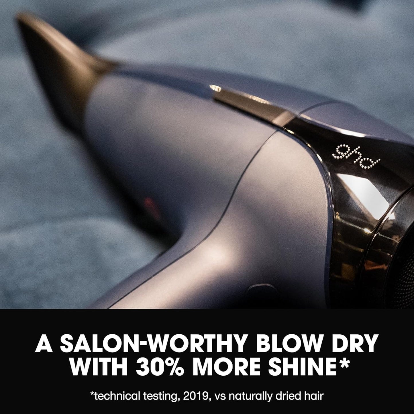 ghd Helios Hair Dryer - Navy, Professional Hairdryer, Powerful Airflow, Style with Speed and Control, 30% More Shine