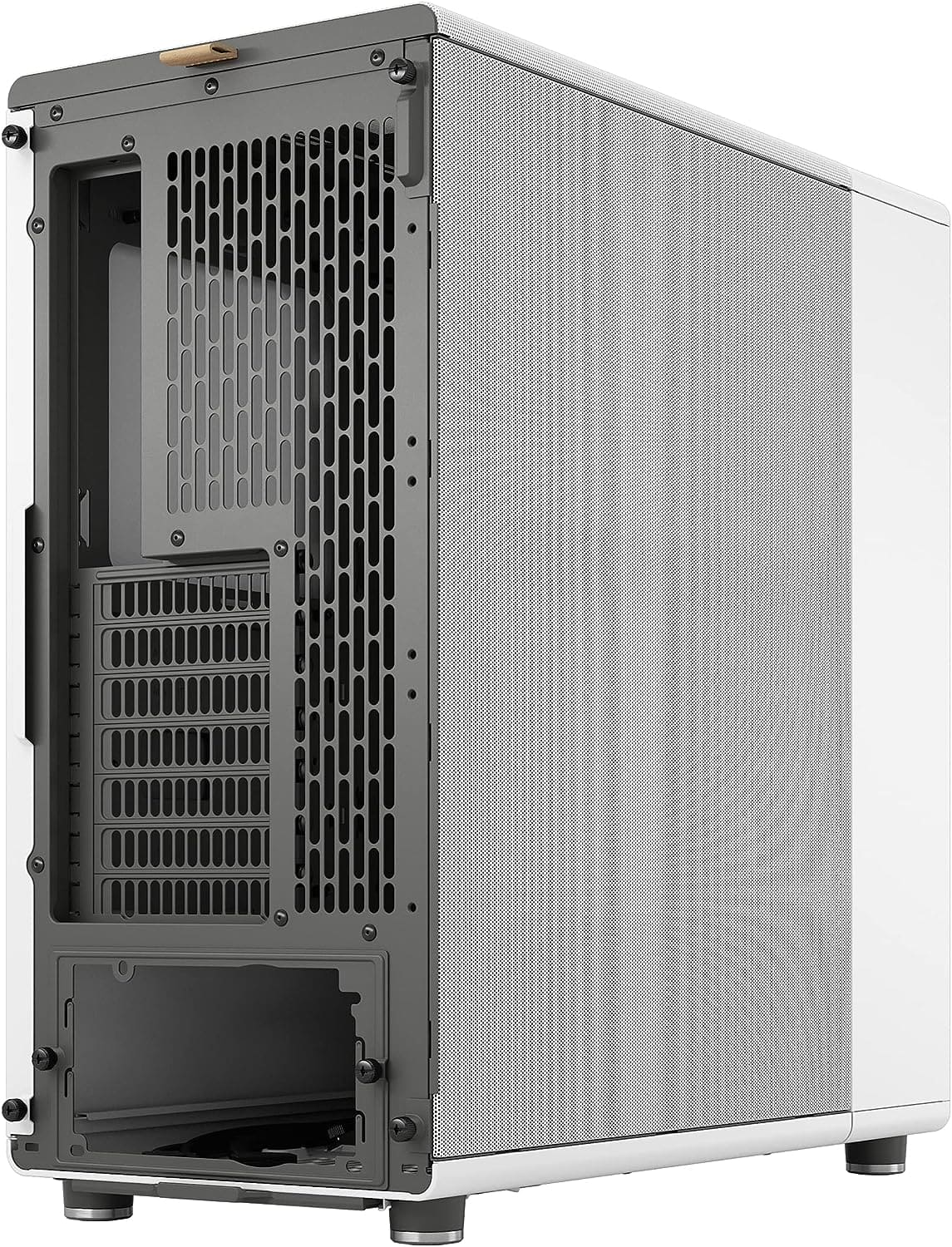 Fractal Design North Chalk White - Wood Oak Front - Mesh Side Panels - Two 140mm Aspect PWM Fans Included - Type C USB - ATX Airflow Mid Tower PC Gaming Case