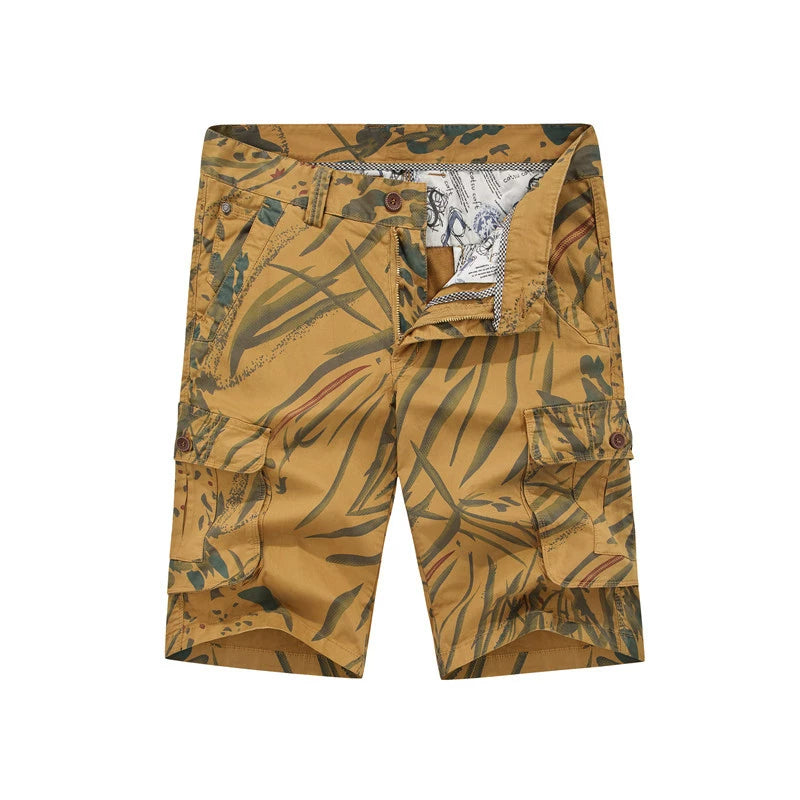 Khmer overalls shorts men's casual dynamic water wash camouflage Multi Pocket six point pants