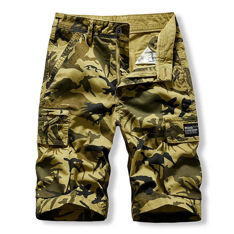 Khmer overalls shorts men's casual dynamic water wash camouflage Multi Pocket six point pants