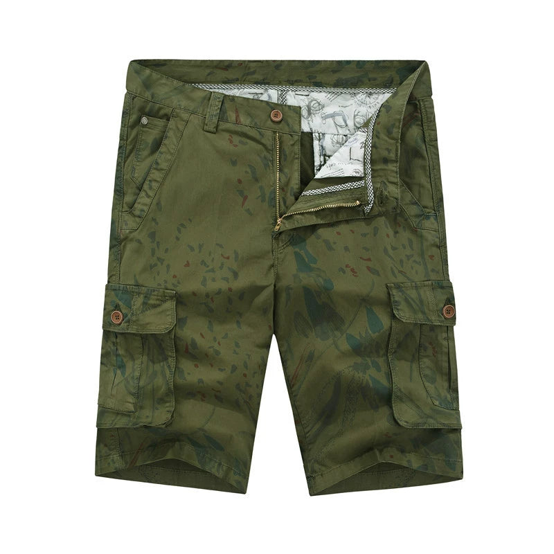 Khmer overalls shorts men's casual dynamic water wash camouflage Multi Pocket six point pants