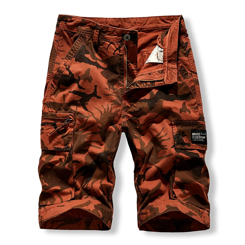 Khmer overalls shorts men's casual dynamic water wash camouflage Multi Pocket six point pants